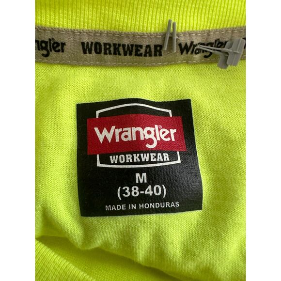 Wrangler Yellow High Visibility Chore Workwear Tee Men's Medium Construction - Picture 3 of 3